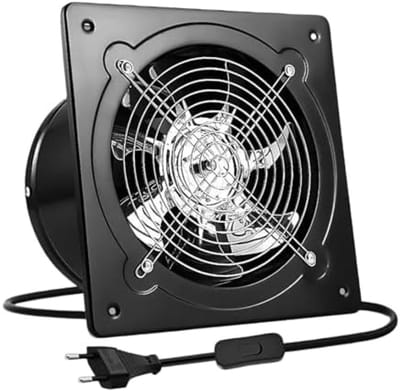 Afvoerluchtventilator 150 mm, Stille Muurventilator met Terugslagklep, 525 m³/u, Koperen Motor, Schroefmontage, voor Badkamer Keuken Garage