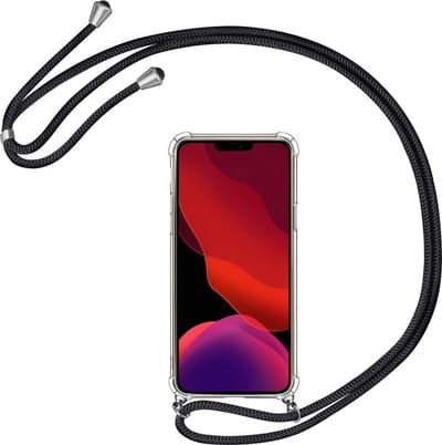 Telefoonhoesje Geschikt voor: iPhone 11 met koord - Kettinghoesje - Anti Shock - Transparant TPU - Draagriem voor Schouder / Nek - Schouder tas - ZT Accessoires