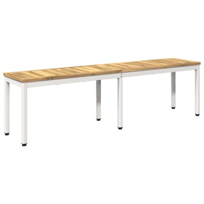 vidaXL - Tuinbank - 161 - x - 35 - x - 45 - cm - Massief - Acacia - Hout - Wit - Rechthoekig