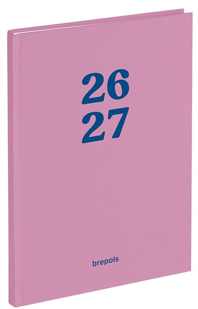 Brepols agenda 2026-2027 - Horizon CORAL - Schoolagenda - 1 week op 2 pagina's - Stevige omslag - Weekoverzicht - Rose - 14.8 x 21 cm