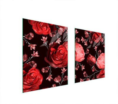 TMK ArtDeko - Snijplank van Gehard Glas - 85x52 cm - Rozen Ontwerp