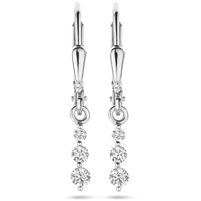 Zilver Gerhodineerd Oorhangers Zirkonia Brisur Haak 24 Mm 1339738