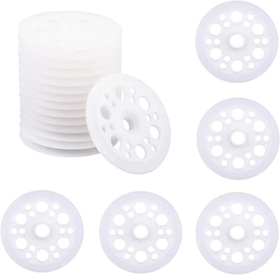 Platte ringen van kunststof - bevestiging voor isolatieplaten - 100 stuks - 46 mm - polypropyleen