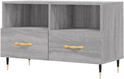 TV Kast - Mediameubel Dressoir - Woonkamer Inrichting - Veel Opbergruimte - 80x36x50cm - Grijs Sonoma