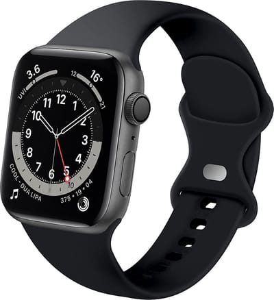 Classic Siliconen band - Geschikt voor Apple Watch bandje - Series 1/2/3/4/5/6/7/8/9/10/11/SE/SE2/SE3 - Strap-it - Zwart - Bandje siliconen sport loop - iWatch sportbandje voor maat: 38 / 40 / 41 / 42mm