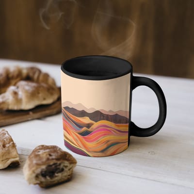 Magische Mok - Foto op Warmte Mokken - Koffiemok - Zon - Kleurrijk landschap - Bergen - Magic Mok - Beker - 350 ML - Theemok