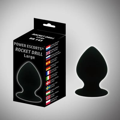 Power escorts Rocket Drill Large - Gote Dikke Anale Plug met grote zuignap - Hoogte 8,5 cm - BR143
