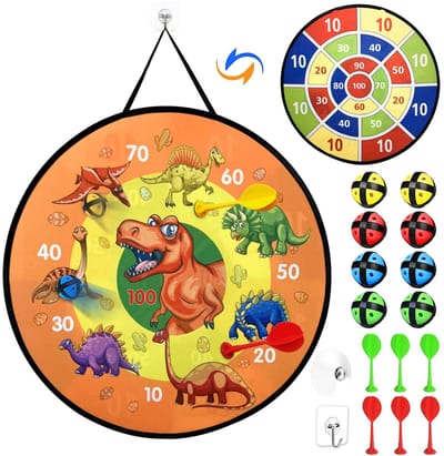 Dailygoods- Dartbord 66 cm - Opvouwbaar Dartspel - Veilig Speelgoed - Inclusief 8 Plakkerige Ballen - Geschikt voor Kinderen vanaf 3 Jaar - Indoor/Outdoor - Dartspeelset