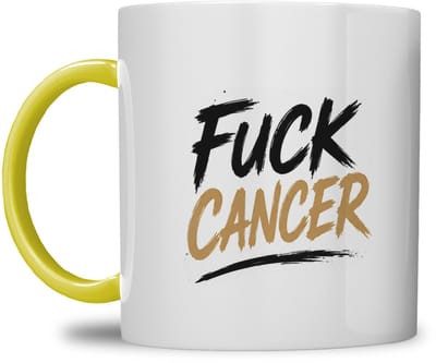 MOK | FUCK CANCER | LEEUW WATERVERF DESIGN | GEPERSONALISEERD MET NAAM | GEEL