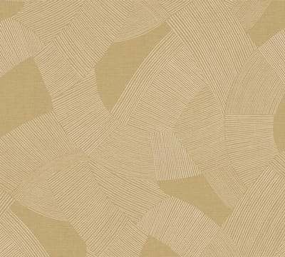 GEOMETRISCH PATROON BEHANG | Subtiel glanzend - Bruin Geel Wit - A.S. Création Cuba II