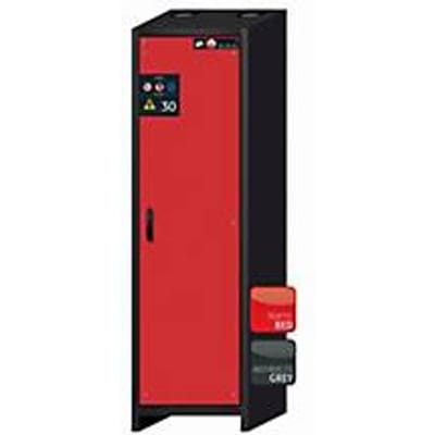 Veiligheidskast type 30 asecos Q-CLASSIC-30, scharnierende deur, rechts scharnierend, verkeerslicht voor rood, B 564 x D 620 x H 1947 mm