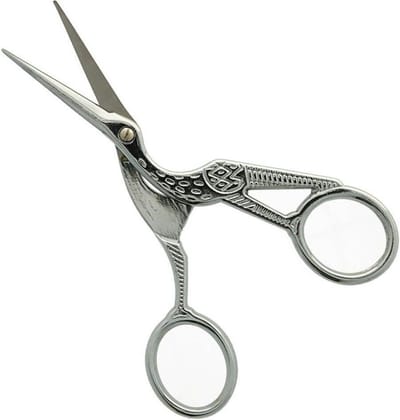 Opry borduurschaar ooievaar 11.5 cm zilver