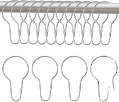 Dailygoods- Douchegordijnringen 26 stuks - 70 x 40 mm - Gordijnhaken - Ringen voor badkamer - Uniek design met kliksluiting - Eenvoudig te bedienen