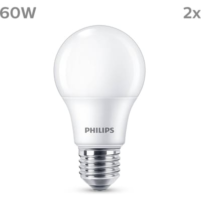 Philips LED spot 8W/827 (60W) matglas 2-pack E27
