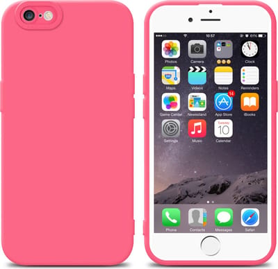 Cadorabo Hoesje geschikt voor Apple iPhone 6 / 6S in FLUID ROOD - Beschermhoes gemaakt van flexibel TPU silicone Cover Fluid Case