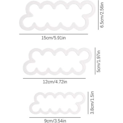3 Moules Pétale de Rose Coupe-Pétale de Rose pour Décoration de Gâteau Fondant Outils de Pâtisserie blanc