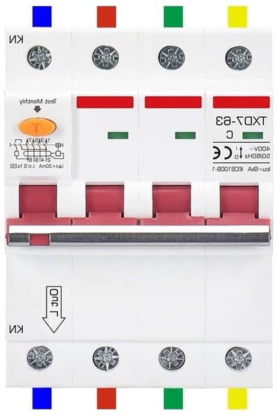 Driefasige Stroomonderbreker - Lekstroom Beveiliging - Motor Bescherming - 4-polig 30mA - 16A 32A 63A - Grijs