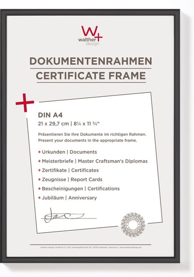 Walther New Lifestyle - Kunststof lijst - Fotoformaat 21x29,7 cm (DIN A4) - Zwart