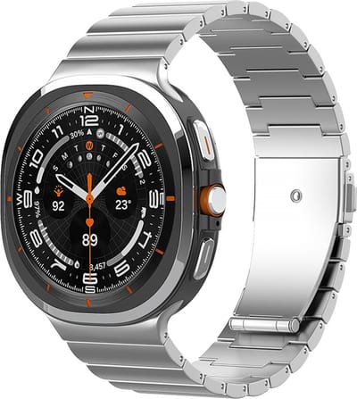 Strap-it Titanium 'One Bead' schakel band - geschikt voor Samsung Galaxy Watch Ultra 2 (2026) / Ultra (2024/2025) - zilver