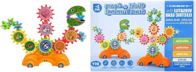 Tandwiel Speelgoed - Educatieve Bouwblokken - Leren Bouwen - Interactief Systeem - 26.5 cm - Multicolor