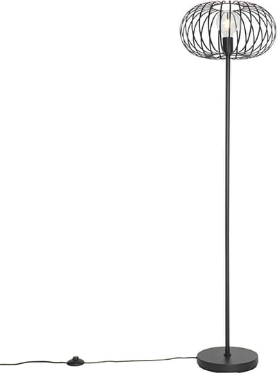 QAZQA johanna - Design Vloerlamp | Staande Lamp - 1 lichts - H 1450 mm - Zwart - Woonkamer | Slaapkamer