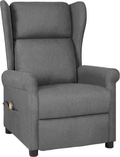Massagestoel - Relaxfauteuil - Zetel - Stof - 1 persoons - Met armleuning - Zeer comfortabel - Elektrisch - Lichtgrijs
