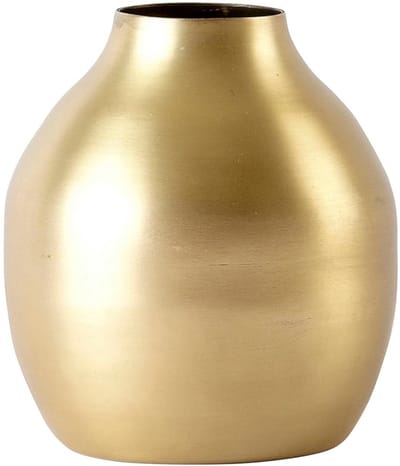 Dailygoods- Vaas met afgeronde vorm - Messing - Hoogte 10 cm - Onderhoudsvriendelijk - Duurzaam - Moderne uitstraling - Decoratie
