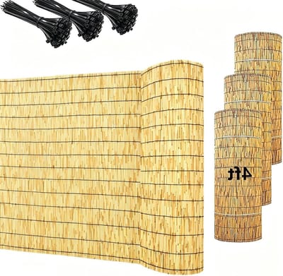 Natuurlijke Rietmat - Privacy Scherm - Tuin Aankleden - Handgeweven Bamboe - 120 x 500 cm - Natural