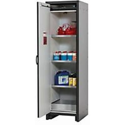 Veiligheidskast type 30 asecos Q-CLASSIC-30, scharnierende deur, links scharnierend, gentiaanblauw front, B 564 x D 620 x H 1947 mm