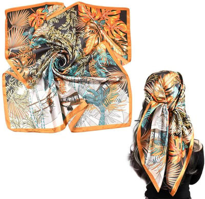 Dailygoods - Zomersjaal Dames - Zijdeachtige Sjaal - Ademend en Comfortabel - Meerkleurig - Haarsjaal - Perfect voor Slapen - 90 cm x 90 cm