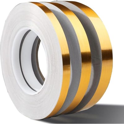 Decoratieve tape op rol, PVC-vloertegeltape, water- en schimmelwerende tape, geschikt voor vloeren, muren, plafonds, deuren en ramen, huisdecoratie (50geschikt voorer x 1 cm goud, 1 rol).