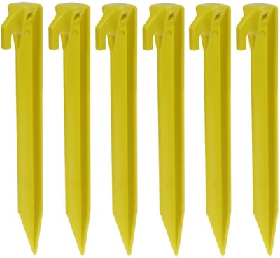 Redcliffs tentharingen - pennen - 6x - geel - kunststof - 23 cm - voor diverse ondergronden - camping - kamperen