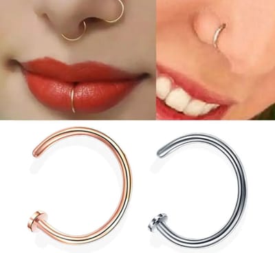 Fake Helix Neuspiercing I Nep Neuspiercing I Decoratieve Neuspiercing I Neusring I Nep Piercing I 8 MM I Goud