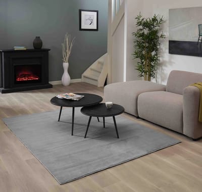 Flycarpets Malaga Laagpolig Vloerkleed - Grijs - Wasbaar Tapijt - Woonkamer - 160x220 cm