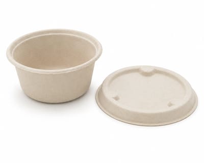 Sabert suikerriet sausbakje met deksel - 50 ml - rond sausbakje - 100 stuks