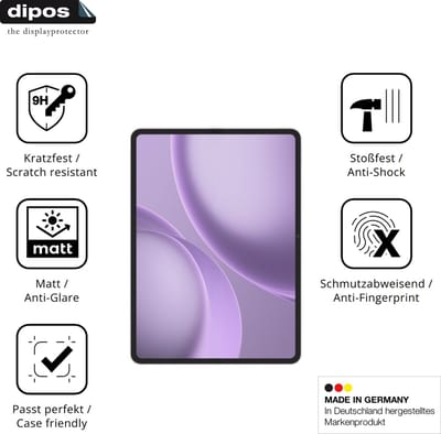 dipos – 2x Matte Pantserfolie geschikt voor Oppo Pad 5 Pro | 9H Screenprotector