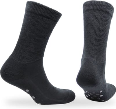 Norfolk - 2 paar - Antislip Huissokken - Katoenen sokken met Demping - Stretch+ Extra Wijde Sokken - Anti-slip Sokken - Maat 39-42 - Zwart - Rio Grip