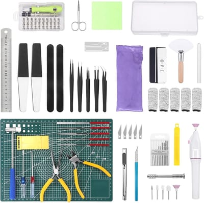Famanu - Modelbouwgereedschapsset, hobby-bouwgereedschapsset, modelbouwgereedschapsset, basic tools, knutselset voor auto modelbouw, repareren en bevestigen