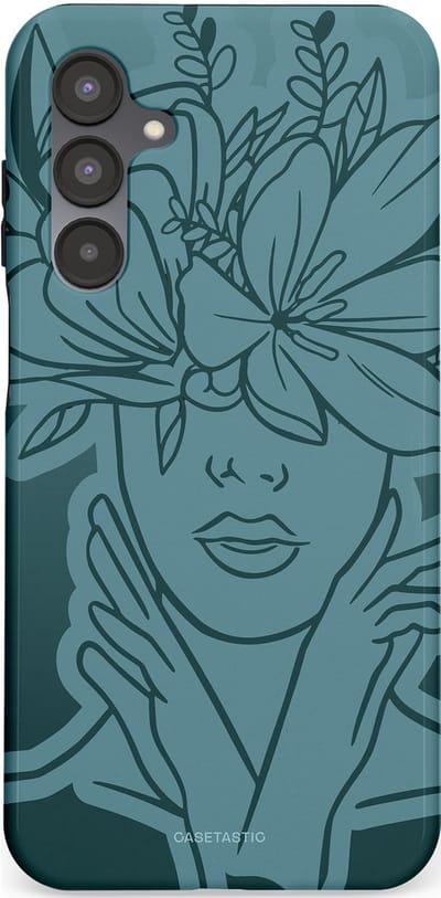 Casetastic hoesje geschikt voor Samsung Galaxy A16 - Dubbellaagse bescherming - Flora Femme - Fashion Case - Petrol Donkergrijs Grijs