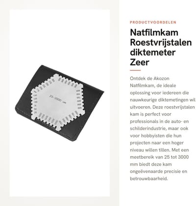 Dailygoods- Natfilmkam zeer nauwkeurig - Roestvrij Stalen Kam - Dubbelzijdige Dikte Meter - Gage voor Lak - Vanish Diktemeting - Meetbereik 25-3000 mm - Diktemeter