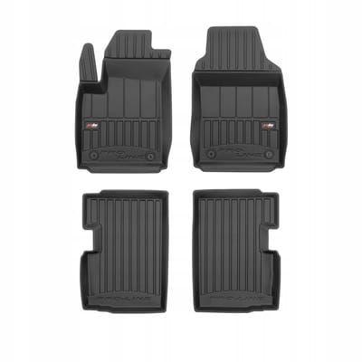 FROGUM PROLINE – Rubber automatten set met kofferbakmat – Fiat 500 2007– – Modelspecifiek – Geurloos TPE – Extra hoge rand
