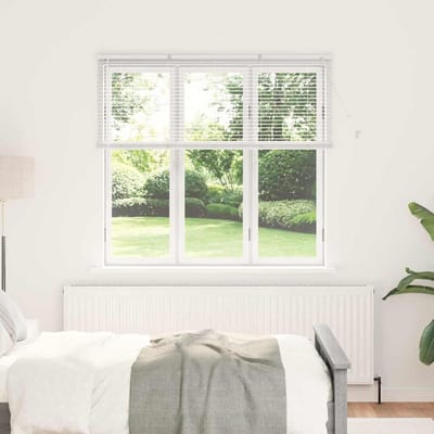 vidaXL - Venetiaanse - jaloezie - Wit - 130 - x - 140 - cm - 25 - mm - Aluminium