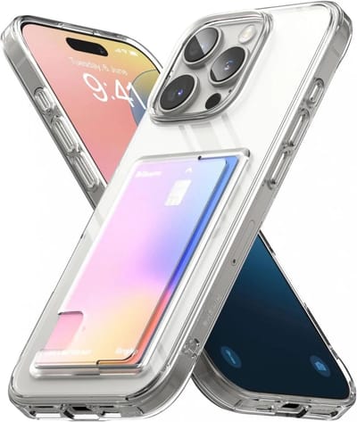 Ringke Fusion Card | Hoesje Geschikt voor Apple iPhone 16 Pro Max | Back Cover met Kaarthouder voor Pasjes | Transparant
