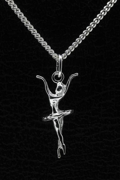 Zilveren Balletdanseres ketting hanger
