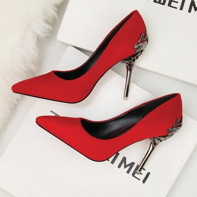 Gefrost Schoenen Bruidsschoenen Rood Bruidsschoenen Metaal Hol Suède Hoge Hakken 35 rood