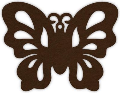 Vlinder onderzetter - Vilt - Donkerbruin - 6 stuks - 10,5 x 9,5 cm - Tafeldecoratie - Glas onderzetter - Cadeau - Woondecoratie - Woonkamer - Tafelbescherming - Onderzetters Voor Glazen - Keukenbenodigdheden - Woonaccessoires - Tafelaccessoires
