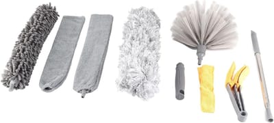 Microvezel Wisserset - Verenwisser Uitschuifbaar - Stoffen Verwijderen - 9 Delige Set - 738g - Grijs