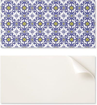 Zelfklevend decoratief element van vinyl voor thuis, 100x50 cm, patroon met bloemmotieven.