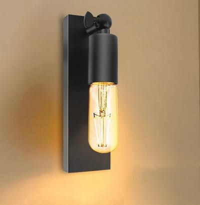 Moderne E27 Wandlamp Zwart voor Binnen - Industriële Wandverlichting met Schakelaar