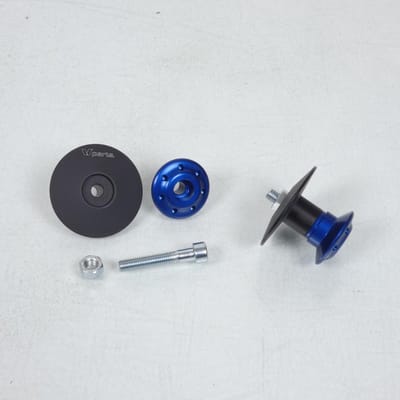 Paire de diabolo aluminium Bleu M6 pas 100 Vparts pour moto Neuf